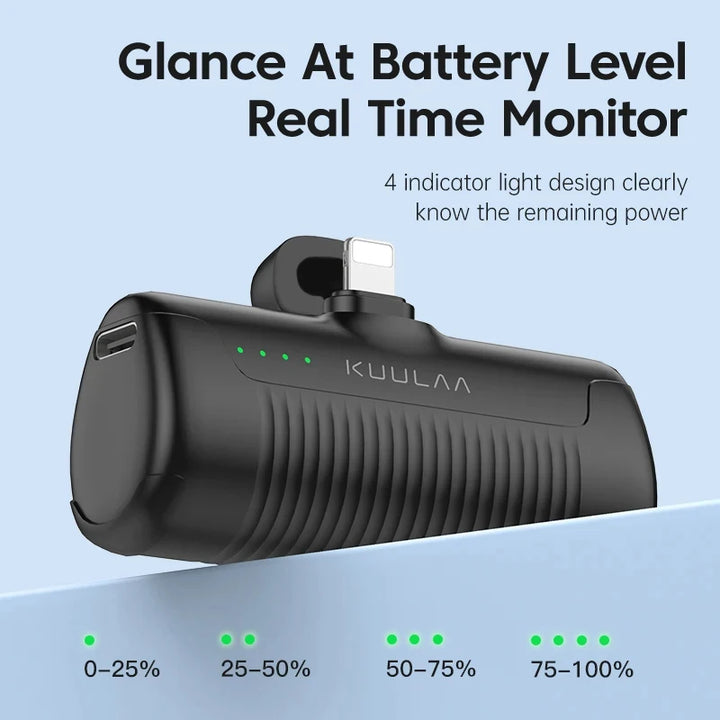 KUULAA Mini Power Bank 4500mAh - Portable Charger